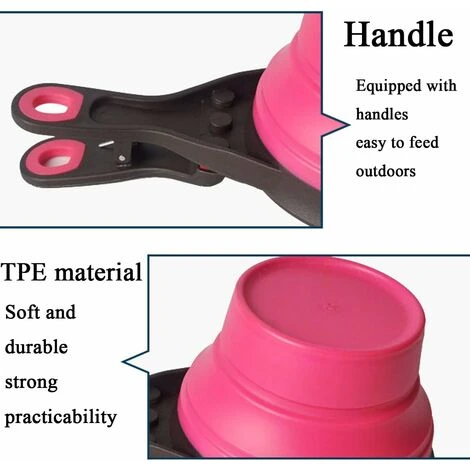 2 Pezzi Pieghevoli Per Animali Domestici In Silicone 3 In 1 Multi-funzione Ciotole Per Borsa Clip Per Cani Spuntino Misurino 6 2 Pezzi Pieghevoli Per Animali Domestici In Silicone 3 In 1 Multi-funzione Ciotole Per Borsa Clip Per Cani Spuntino Misurino - immagine 4