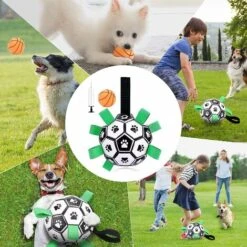 Palla Giocattolo Per Cani, Giocattoli Per Cani Palla Giocattolo Da Calcio Per Cani Con Linguette, Giocattolo Interattivo/gioco Acquatico Per Cani Con Pompa A Sfera E Ago -Cibi per cani in Italia 71145283 2