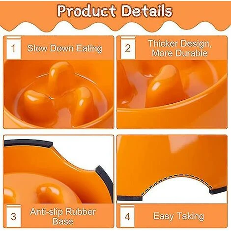Ciotola Per Cani E Gatti Golosi, Ciotola Antiscivolo Che Favorisce Un'assunzione Di Cibo Più Lenta, Ciotola Interattiva In Melamina Anti-gonfiamento Arancione 6 Ciotola Per Cani E Gatti Golosi, Ciotola Antiscivolo Che Favorisce Un'assunzione Di Cibo Più Lenta, Ciotola Interattiva In Melamina Anti-gonfiamento Arancione - immagine 4