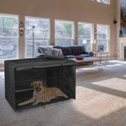 Gabbia Per Cani Da Interno Robusta Copertura Protettiva, Gabbia Per Cani Multifunzionale Resistente Alla Luce, Materiale In Tessuto Oxford 420D (senza Gabbia Per Cani) (110 × 73 × 76 Cm) -Cibi per cani in Italia 71433929 3