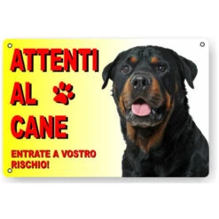 Attenti Al Cane Cartello Targa Rottweiler