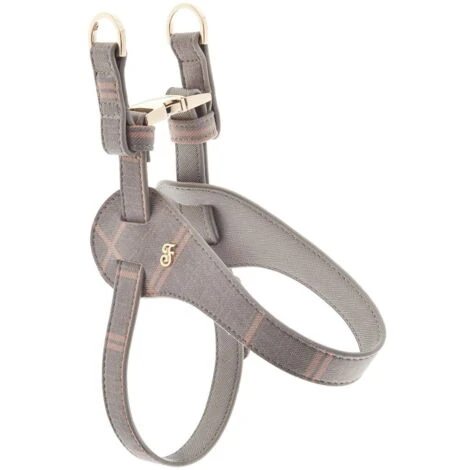 Ferribiella Pettorina Regolabile In PU Modello Mokka Con Dettagli In Pelle Sintetica: 33 - 51 Cm X 27 Cm - Tartan 3 Ferribiella Pettorina Regolabile In PU Modello Mokka Con Dettagli In Pelle Sintetica: 33 - 51 Cm X 27 Cm - Tartan