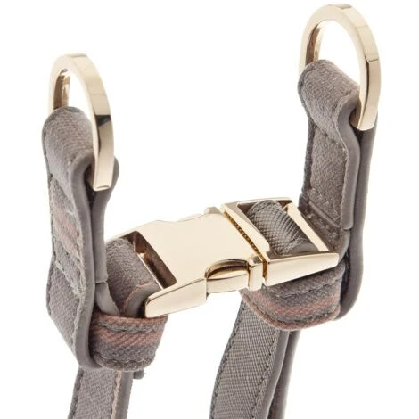 Ferribiella Pettorina Regolabile In PU Modello Mokka Con Dettagli In Pelle Sintetica: 33 - 51 Cm X 27 Cm - Tartan 5 Ferribiella Pettorina Regolabile In PU Modello Mokka Con Dettagli In Pelle Sintetica: 33 - 51 Cm X 27 Cm - Tartan - immagine 3