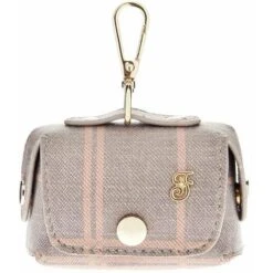 Ferribiella Porta Sacchetti In PU Modello Mokka Con Chiusura Magnetica - Scozzese Rosa