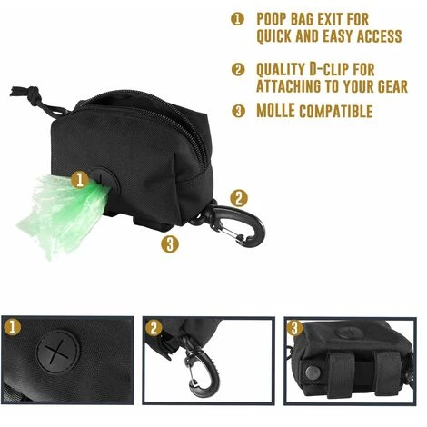 Dispenser Per Sacchetti Per Cacca Per Cani Supporto Per Sacchetti Per Cacca Per Animali Domestici - Si Adatta A Qualsiasi Guinzaglio Per Cani (nero) IMBALLAGGIO RIUTILIZZABILE 5 Dispenser Per Sacchetti Per Cacca Per Cani Supporto Per Sacchetti Per Cacca Per Animali Domestici - Si Adatta A Qualsiasi Guinzaglio Per Cani (nero) IMBALLAGGIO RIUTILIZZABILE - immagine 3