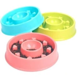 Trade Shop - Ciotola Cuori Plastica 18,5cm Cocker Cane Gatto Animali Mangiatoia Addestramento