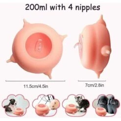 Alimentatore Per Latte In Silicone Per Cuccioli, Mangiatoia In Silicone Per Gattini Per Cuccioli, Mangiatoia Per Latte Per Piccoli Animali Domestici, Cuccioli, Gattini, 200 Ml, 4 Ciucci -Cibi per cani in Italia 72176048 3