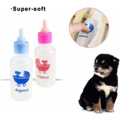 60ML Animale Neonato Piccolo Cane Cucciolo Gattino Gattino Coniglio Biberon Per Latte Con 4 Capezzoli Di Ricambio E 1 PZ Capezzoli Spazzola Rosa -Cibi per cani in Italia 72553651 2