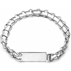 MADE IN ITALY Collare A Scaletta In Acciaio Nichelato Per Cani Con Targhetta -45 Cm -Cibi per cani in Italia 7258024 5