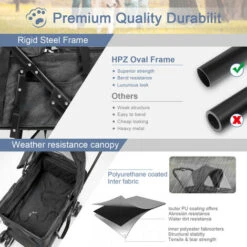 Passeggino 3 In 1 Per Gatti, Cani Di Piccola/Media Taglia, Staccabile, Impermeabile, Finestre In Rete, 6 Tasche Organizer E Cestino, Facile Da Piegare/Aprire, Ottimo Per Camminare, Jogging, Viaggi(Ner -Cibi per cani in Italia 73762758 2