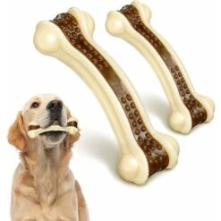 Giocattoli Da Masticare Per Cani Per Masticatori Aggressivi, Confezione Da 2 Ossa Di CaneGiocattoli Per La Dentizione Del Cane Dal Sapore Indistruttibile Per Razze Di Cuccioli Di Taglia Grande/media/p
