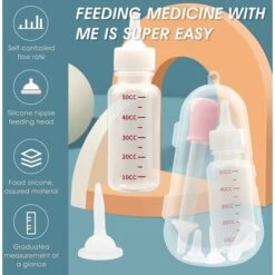 Kit Da 7 Bottiglie Per Gattino E Cucciolo, Kit Per Biberon Con Capezzolo In Silicone Di Ricambio Per Gattino, Cucciolo, Neonato, Animali Domestici (rosa) （2 Pezzi） -Cibi per cani in Italia 74926487 2