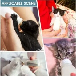 Kit Da 7 Bottiglie Per Gattino E Cucciolo, Kit Per Biberon Con Capezzolo In Silicone Di Ricambio Per Gattino, Cucciolo, Neonato, Animali Domestici (rosa) （2 Pezzi） -Cibi per cani in Italia 74926487 3