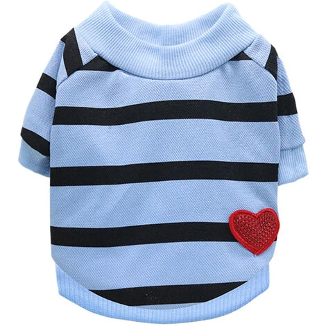 T-shirt A Righe Per Cani Tuta Per Cani Media Tuta Bulldog Francese Tuta Per Cani Boston (blu L Petto 50 Cm Lunghezza Schiena 38 Cm Circonferenza Collo 42 Cm 12-15 Kg) 6 T-shirt A Righe Per Cani Tuta Per Cani Media Tuta Bulldog Francese Tuta Per Cani Boston (blu L Petto 50 Cm Lunghezza Schiena 38 Cm Circonferenza Collo 42 Cm 12-15 Kg) - immagine 4