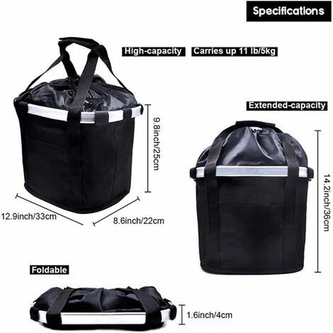 MINKUROW Cestino Per Bici, Cestino Per Manubrio Per Bici Rimovibile, Cestino Per Bici Anteriore In Tela Borsa Per Trasportino Per Animali Domestici Lega Di Alluminio Per Mountain Bike, Picnic, Shoppin 4 MINKUROW Cestino Per Bici, Cestino Per Manubrio Per Bici Rimovibile, Cestino Per Bici Anteriore In Tela Borsa Per Trasportino Per Animali Domestici Lega Di Alluminio Per Mountain Bike, Picnic, Shoppin - immagine 2