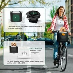 MINKUROW Cestino Per Bici, Cestino Per Manubrio Per Bici Rimovibile, Cestino Per Bici Anteriore In Tela Borsa Per Trasportino Per Animali Domestici Lega Di Alluminio Per Mountain Bike, Picnic, Shoppin 9 MINKUROW Cestino Per Bici, Cestino Per Manubrio Per Bici Rimovibile, Cestino Per Bici Anteriore In Tela Borsa Per Trasportino Per Animali Domestici Lega Di Alluminio Per Mountain Bike, Picnic, Shoppin -Cibi per cani in Italia 75507966 3