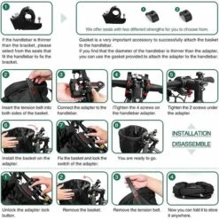 MINKUROW Cestino Per Bici, Cestino Per Manubrio Per Bici Rimovibile, Cestino Per Bici Anteriore In Tela Borsa Per Trasportino Per Animali Domestici Lega Di Alluminio Per Mountain Bike, Picnic, Shoppin 10 MINKUROW Cestino Per Bici, Cestino Per Manubrio Per Bici Rimovibile, Cestino Per Bici Anteriore In Tela Borsa Per Trasportino Per Animali Domestici Lega Di Alluminio Per Mountain Bike, Picnic, Shoppin -Cibi per cani in Italia 75507966 4