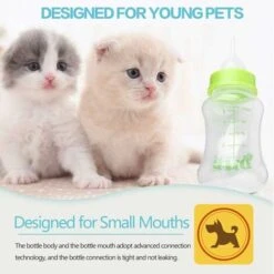 Biberon, 150 Ml Bottiglia Biberon Per Allattamento Al Seno Kit Per Allattamento Bottiglia Per Latte Con Spazzola Per Biberon Capezzolo Di Ricambio Per Gattini Neonati Cuccioli Conigli Piccoli Animali -Cibi per cani in Italia 75983511 3