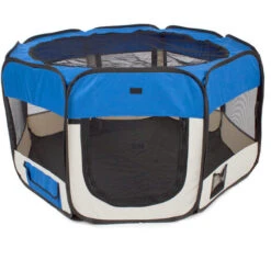 Cucciolo Box Pieghevole Tessuto Pet Box Cucciolo Gatto Coniglio Maiale Box Gabbia Kennel Tenda, 8 Pannelli, Blu -Cibi per cani in Italia 76374841 4