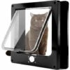 Gattaiola Magnetica A 4 Vie, Gattaiola Di Facile Installazione Per Tutti Gli Animali Domestici, Porta Scorrevole Manuale Per Animali Domestici Su Parete/legno/porta In PVC (nero, Medio) -Cibi per cani in Italia 76388380 1