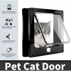 Gattaiola Magnetica A 4 Vie, Gattaiola Di Facile Installazione Per Tutti Gli Animali Domestici, Porta Scorrevole Manuale Per Animali Domestici Su Parete/legno/porta In PVC (nero, Medio) -Cibi per cani in Italia 76388380 3