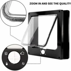 Gattaiola Magnetica A 4 Vie, Gattaiola Di Facile Installazione Per Tutti Gli Animali Domestici, Porta Scorrevole Manuale Per Animali Domestici Su Parete/legno/porta In PVC (nero, Medio) -Cibi per cani in Italia 76388380 5