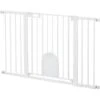 PawHut Cancelletto Per Cani Estensibile Con Porta A Chiusura Automatica, In Metallo E ABS, 75-131x76 Cm, Bianco -Cibi per cani in Italia 77066726 1