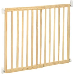 PawHut Cancellino Per Cani Taglia Piccola E Media In Legno Di Pino, Cancelletto Estensibile A 2 Pannelli, 60.5-102x73 Cm