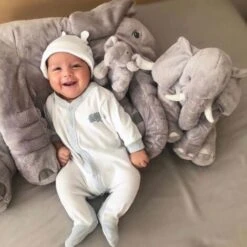 Peluche Grande - Elefante - Cuscino Coccolone - Peluche - Grigio 10 Peluche Grande - Elefante - Cuscino Coccolone - Peluche - Grigio -Cibi per cani in Italia 77189218 4