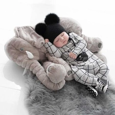 Peluche Grande - Elefante - Cuscino Coccolone - Peluche - Grigio 7 Peluche Grande - Elefante - Cuscino Coccolone - Peluche - Grigio - immagine 5