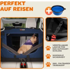 CADOCA Box Per Il Trasporto Di Cani Gatti Trasportino Per Animali Per Auto Grigio Diverse Grandezze M - Navy Blau (de) -Cibi per cani in Italia 77563271 4
