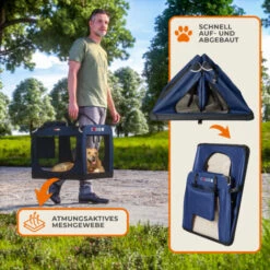 CADOCA Box Per Il Trasporto Di Cani Gatti Trasportino Per Animali Per Auto Grigio Diverse Grandezze M - Navy Blau (de) -Cibi per cani in Italia 77563271 5