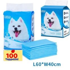 TAPPETINI 100 IGIENICI PER CANI MISURE 60 40CM ASSORBENTI PER ANIMALI DOMESTICI