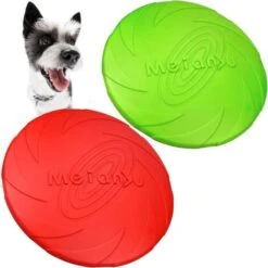 2 Pezzi Dischi Per Cani Frisbee Giocattolo Per Cani Piattini Galleggianti In Gomma Disco Volante Cane Guancia Per Cuccioli Cani Di Piccola Taglia Media E Grande 22 Cm (verde + Rosso)