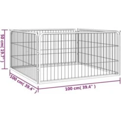 Box Cani A 4 Pannelli Nero 100x50cm Acciaio Verniciato Polvere VidaXL 9 Box Cani A 4 Pannelli Nero 100x50cm Acciaio Verniciato Polvere VidaXL -Cibi per cani in Italia 78299746 3