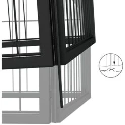 Box Cani A 4 Pannelli Nero 100x50cm Acciaio Verniciato Polvere VidaXL 11 Box Cani A 4 Pannelli Nero 100x50cm Acciaio Verniciato Polvere VidaXL -Cibi per cani in Italia 78299746 5