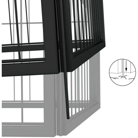 Box Cani A 4 Pannelli Nero 100x50cm Acciaio Verniciato Polvere VidaXL 7 Box Cani A 4 Pannelli Nero 100x50cm Acciaio Verniciato Polvere VidaXL - immagine 5