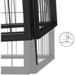 Box Cani A 6 Pannelli Nero 50x100cm Acciaio Verniciato Polvere VidaXL -Cibi per cani in Italia 78411795 5