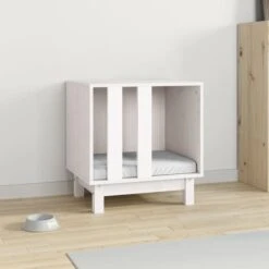 Casetta Per Cani Bianco 50x40x52 Cm In Legno Massello Di Pino VidaXL -Cibi per cani in Italia 78462135 4