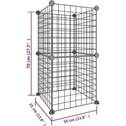 Gabbia Per Animali Domestici 8 Pannelli Nero 35x35 Cm Acciaio VidaXL -Cibi per cani in Italia 79830439 3