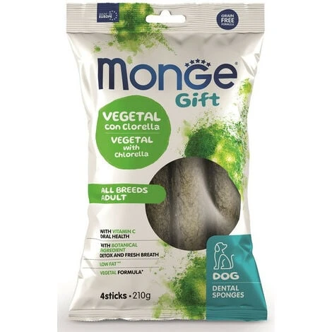 Monge Gift Dental Sponges Per Cani All Breeds Adult Vegetal Con Clorella Da 4 Pz 3 Monge Gift Dental Sponges Per Cani All Breeds Adult Vegetal Con Clorella Da 4 Pz