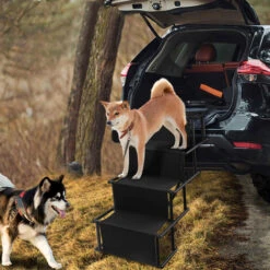 Randaco Rampa Per Cani Scala Pieghevole Per Cani Scala Per Animali Domestici 4 Gradini Rampa Per Cani -Cibi per cani in Italia 80226625 5