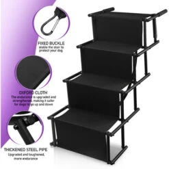 Hengda Rampa Per Cani Scala Pieghevole Per Cani Scala Per Animali Domestici 4 Gradini Rampa Per Cani -Cibi per cani in Italia 80247333 3