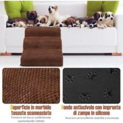 COSTWAY Scala Per Cani A 3 Livelli In Spugna Ad Alta Densità, Rampa Morbida Per Animali Domestici Per Divano E Letto, Per Cani Piccoli E Anziani, Animali Domestici Feriti -Cibi per cani in Italia 80594015 4