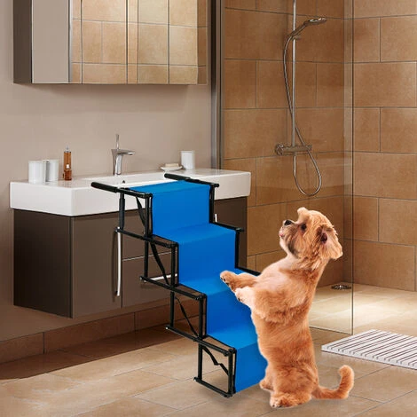 Rampa Per Cani, Scale Per Cani, Pieghevoli, Scaletta Pieghevoli Per Cani, Rampa Per Cani, 165 X 43 Cm, Fino A 75 Kg, Rampa Per Auto, Aiuto Per L'imbarco Auto (blu) 7 Rampa Per Cani, Scale Per Cani, Pieghevoli, Scaletta Pieghevoli Per Cani, Rampa Per Cani, 165 X 43 Cm, Fino A 75 Kg, Rampa Per Auto, Aiuto Per L'imbarco Auto (blu) - immagine 5