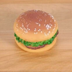 Giocattolo Per Cani Fodera Modellata Squeaky Puppy Dog Toy Creativo Pet Toy Hamburger Sound Per Cani E Gatti