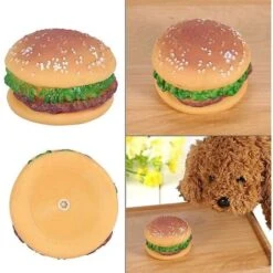 Giocattolo Per Cani Fodera Modellata Squeaky Puppy Dog Toy Creativo Pet Toy Hamburger Sound Per Cani E Gatti -Cibi per cani in Italia 81290016 4