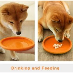 Frisbee Per Cani, Disco Per Cani, 2 Pezzi Di Frisbee Giocattolo Per Cani, Frisbee In Gomma, Utilizzato Per Terra E Acqua, Sport All'aria Aperta, Giardini, Parchi E Giocattoli Per Bambini (blu + Aranci -Cibi per cani in Italia 81291014 4