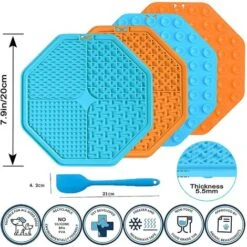 Starlight-Bette 2 Pack Tappetino Per Leccare I Cani Tappetino Per Leccare I Cani Ad Alimentazione Lenta Tappetino Per Leccare In Silicone Con Ventosa E Spatola Per Il Bagno E La Toelettatura Del Cane -Cibi per cani in Italia 81292393 2