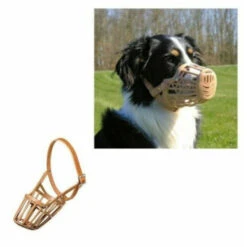 TRIXIE Museruola In Plastica Beige Con Cinghia In Similpelle L